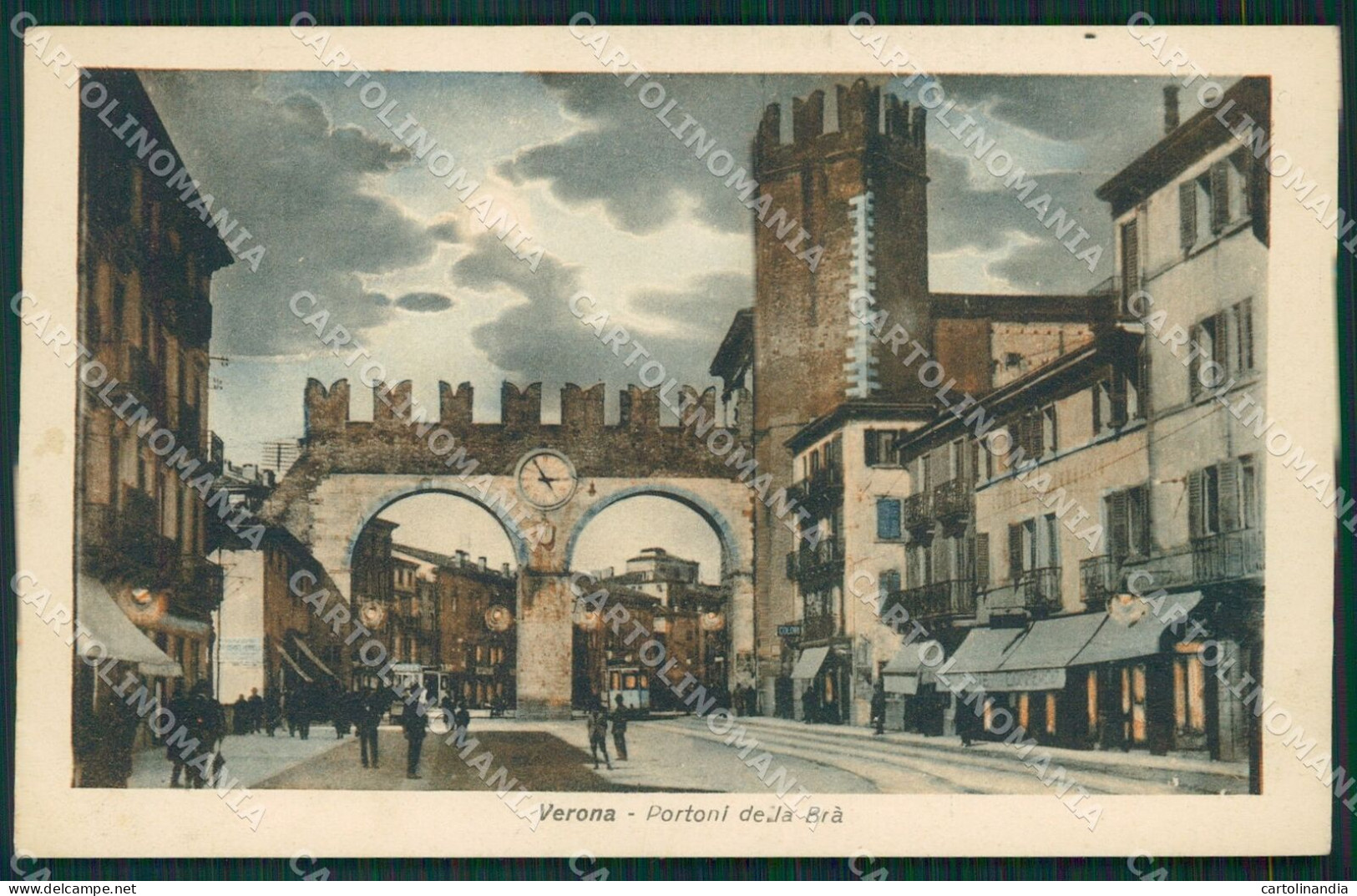 Verona Città Chiaro Di Luna Portoni Del Brà Cartolina QT4297 - Verona