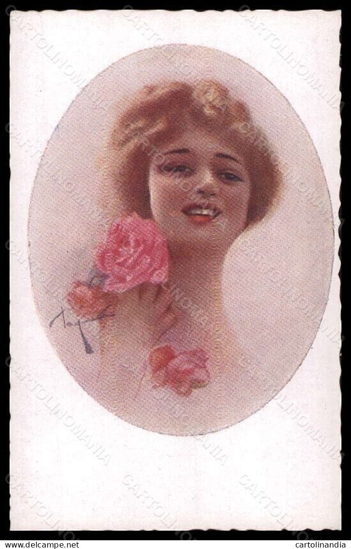 Artist Signed Illustratori Pagnotta Glamour Lady Flowers Serie 1002 Pc VK6095 - Autres & Non Classés