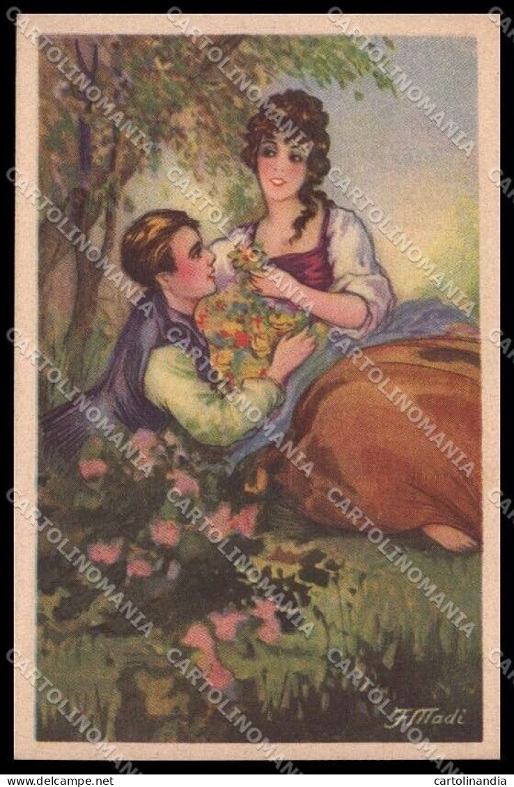 Illustratori Artist Signed F. Madi Romantic Couple Serie 213 Pc ZG6025 - Autres & Non Classés