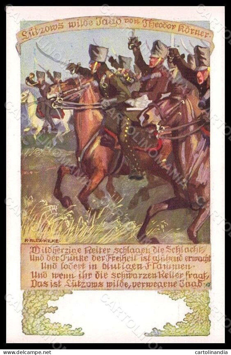 Artist Signed K. A. Wilke Military Soldier Horse Deutscher Wehrverein Pc VK6954 - Autres & Non Classés