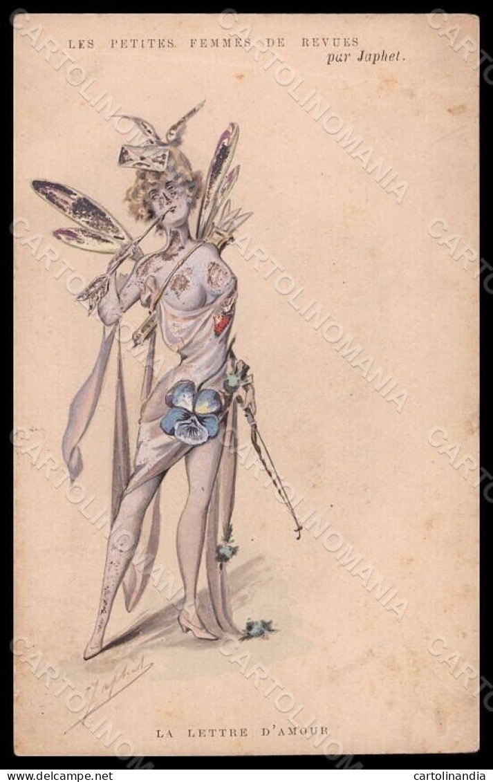 Artist Signed Japhet Fairy Lady Hand Painted La Lettre Amour CREASED Pc VK7092 - Autres & Non Classés