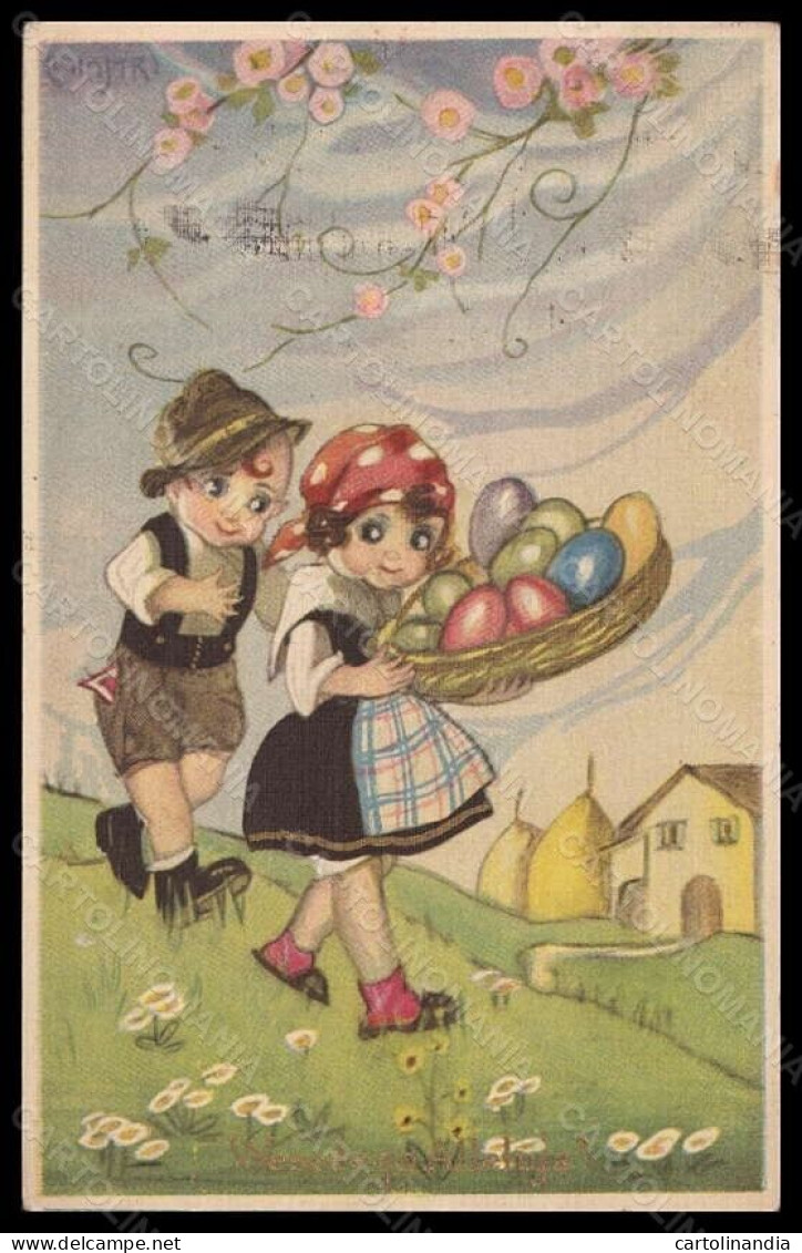 Artist Signed Chiostri Children Easter Ballerini 263 CORNERS CREASED Pc VK6037 - Autres & Non Classés