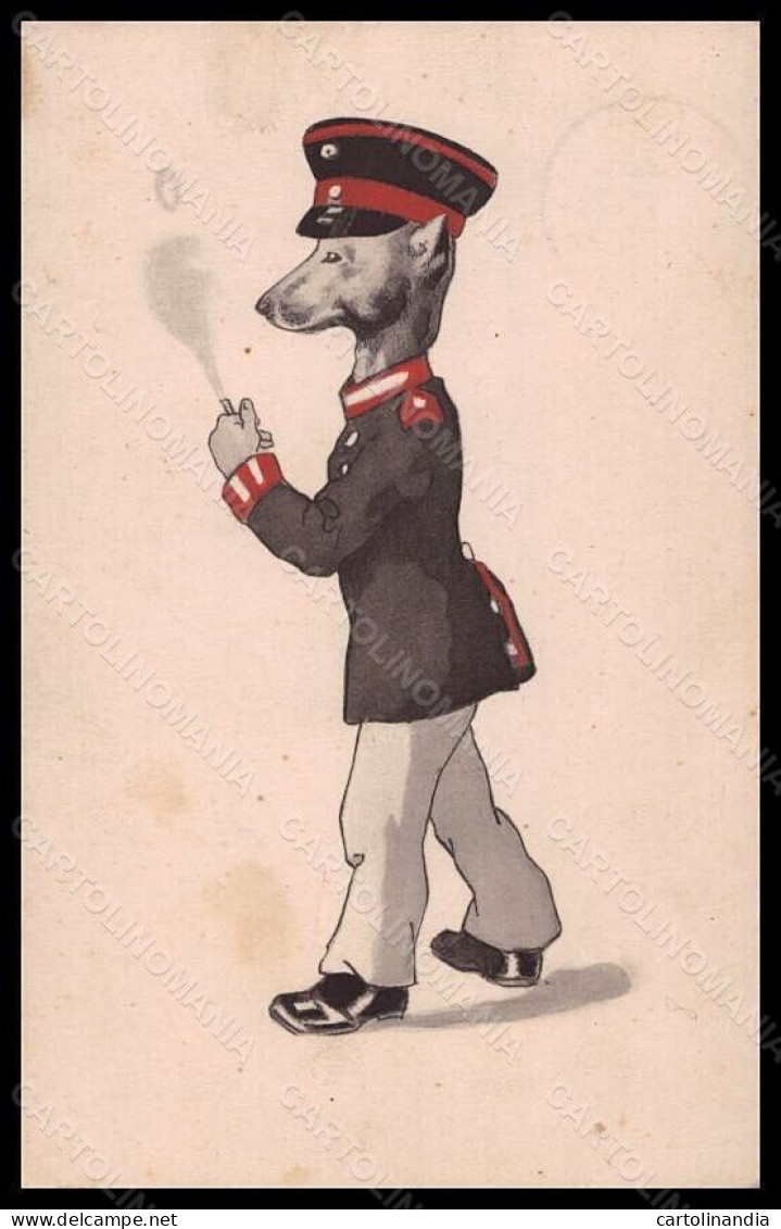 Artist Signed Max Reinitz ? Dressed Great Dane Dog Serie 1010 Postcard VK6250 - Autres & Non Classés