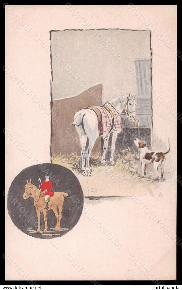 Artist Signed Illustratori OPF F. C. B. Horse Rider Dog Postcard VK6155 - Autres & Non Classés