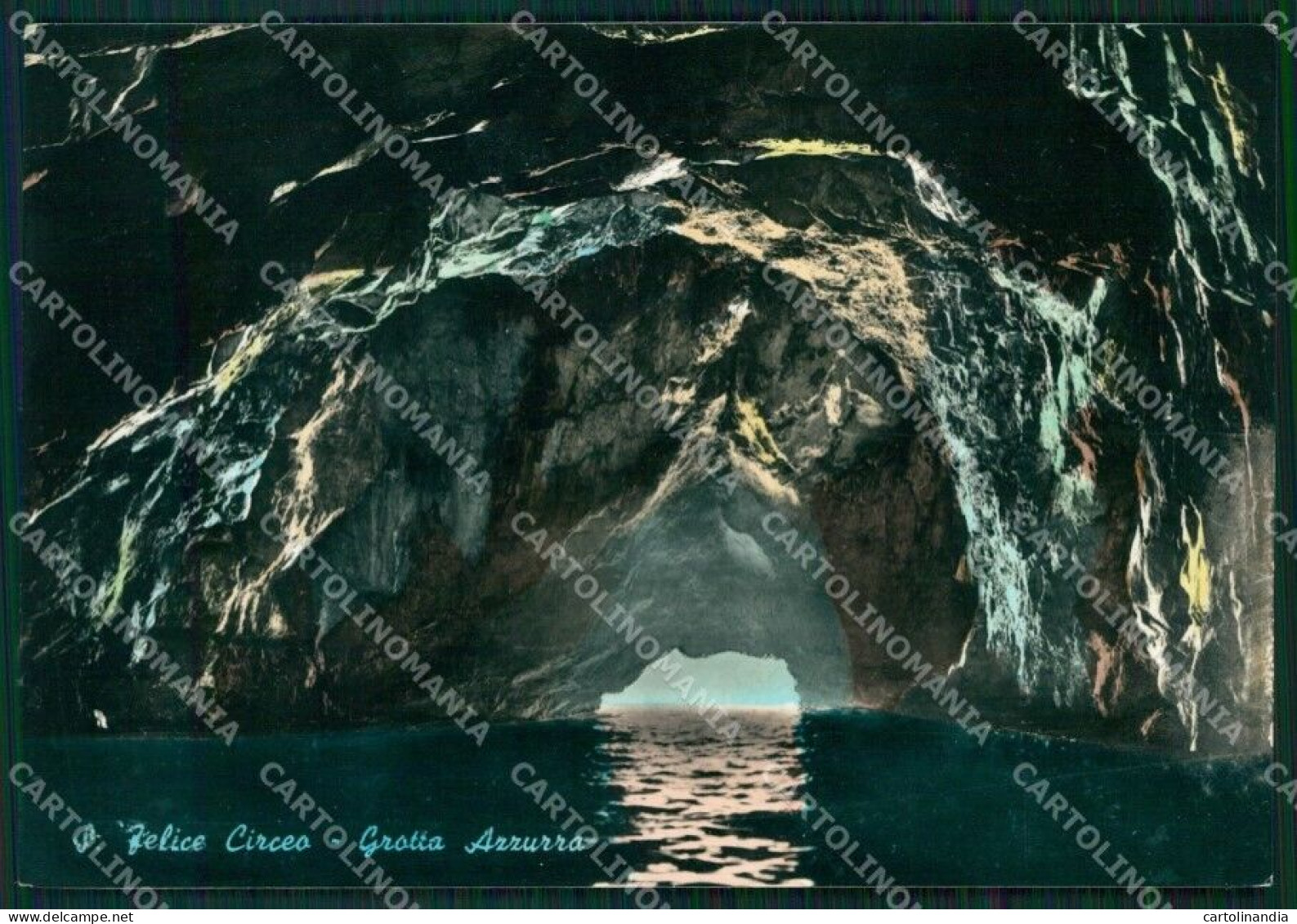 Napoli Capri Grotta Azzurra PIEGATA FG Foto Cartolina KB5555 - Napoli (Naples)