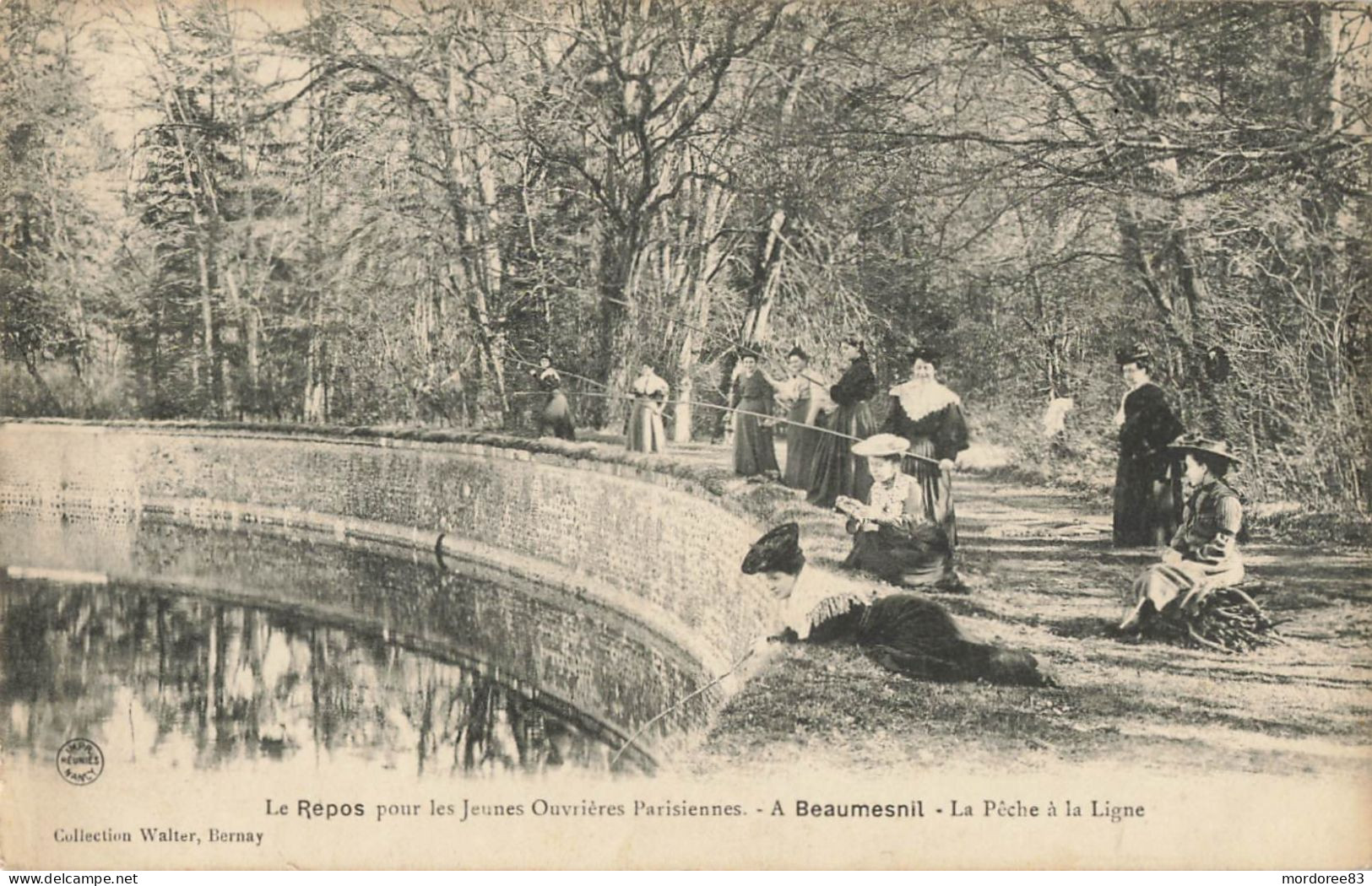 27 / CPA / Le Repos Pour Les Jeunes Ouvrieres Parisiennes A Beaumesnil - La Péche A La Ligne - Beaumesnil