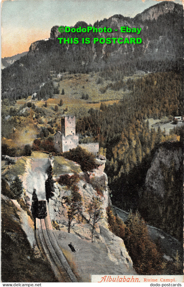 R432833 Albulabahn. Ruine Campi. Louis Glaser. 7442. Wehrli A. G. 1908 - Monde