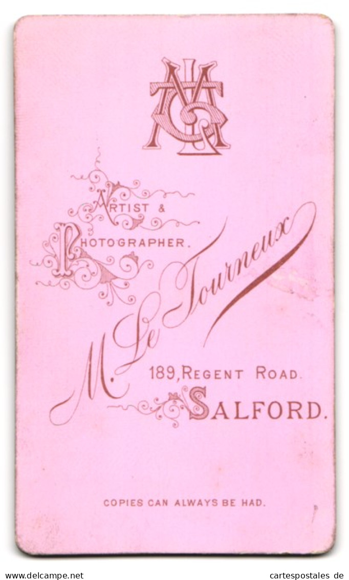 Photo M. Le Tourneux, Salford, 189. Regent Road, Heranwachsende Im Taillierten Rüschenkleid  - Personnes Anonymes