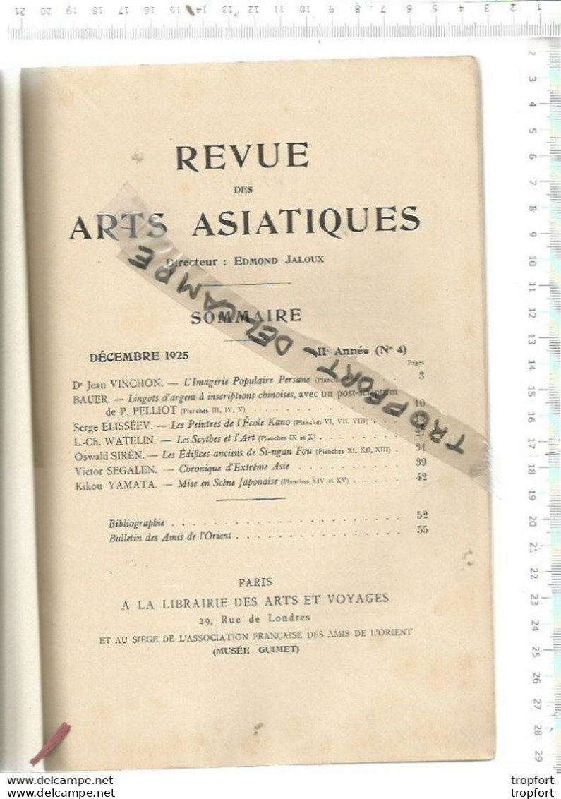 PR / Revue Des Arts Asiatiques 1925 // 70 PAGES  CHINE / DECEMBRE 1925 - Art