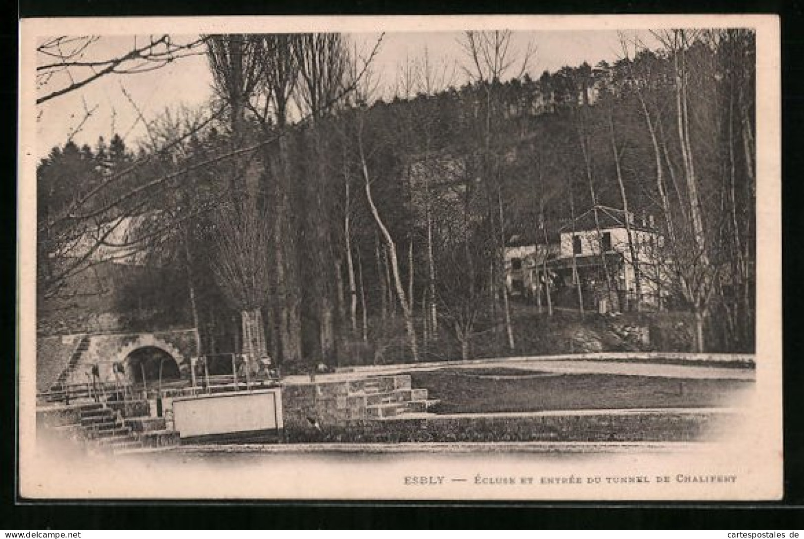 CPA Esbly, Ecluse Et Entrée Du Tunnel De Chalifert  - Esbly