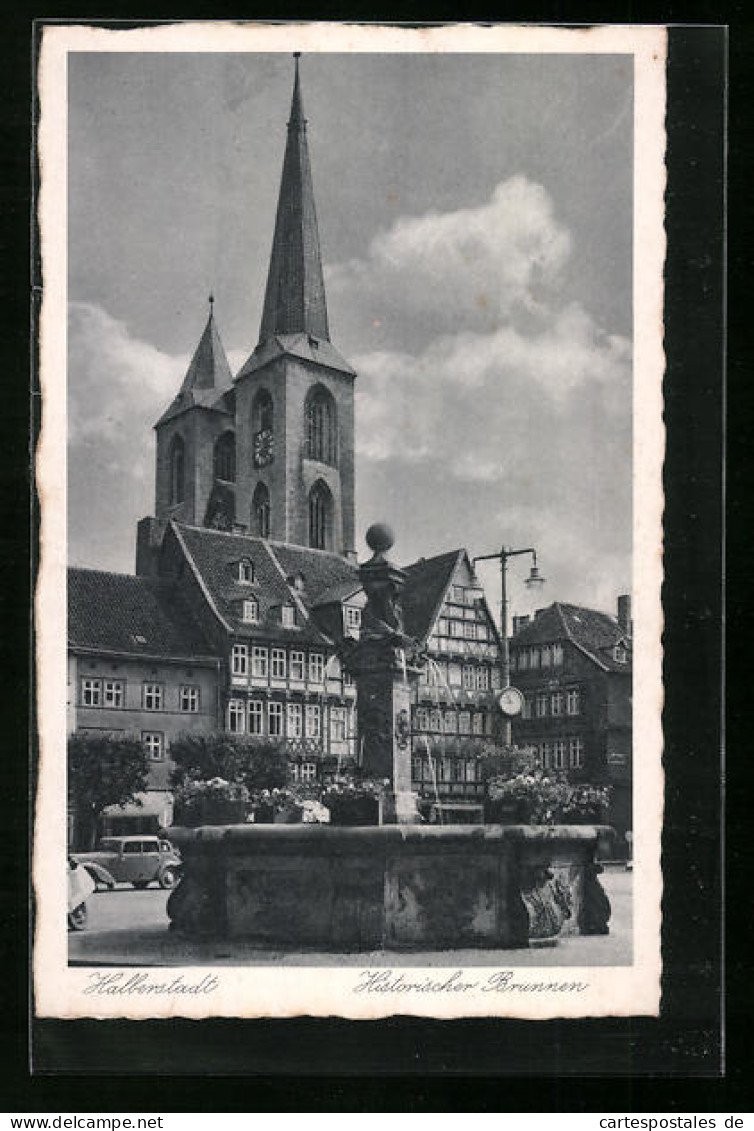 AK Halberstadt, Kirche Und Historischer Brunnen  - Halberstadt