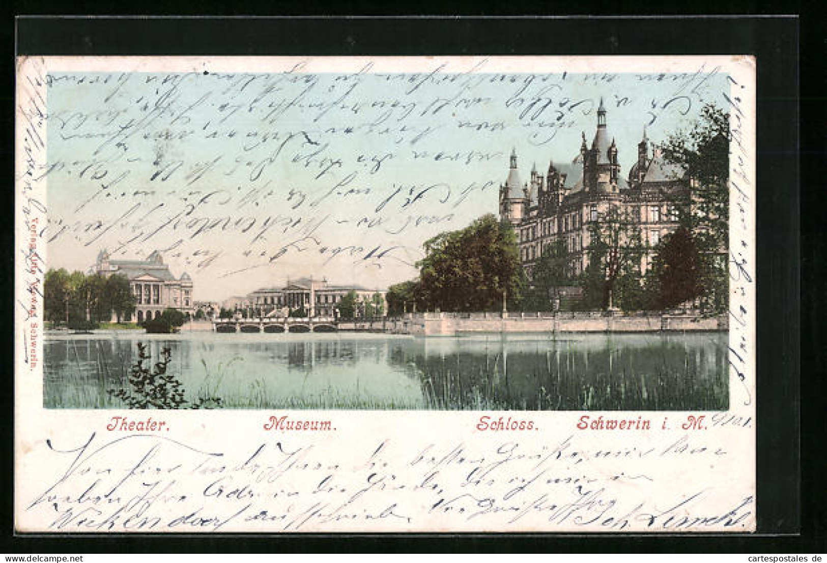 AK Schwerin I. M., Theater, Museum, Schloss  - Théâtre