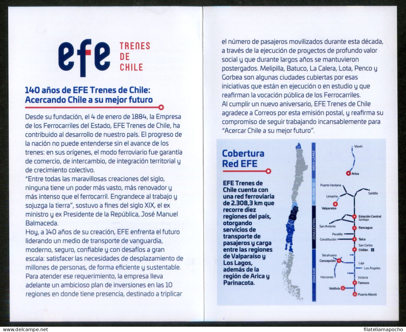 CHILE ESTAMPILLAS: “EFE”, SOBRE PRIMER DIA DE EMISION, 2024. - Chile