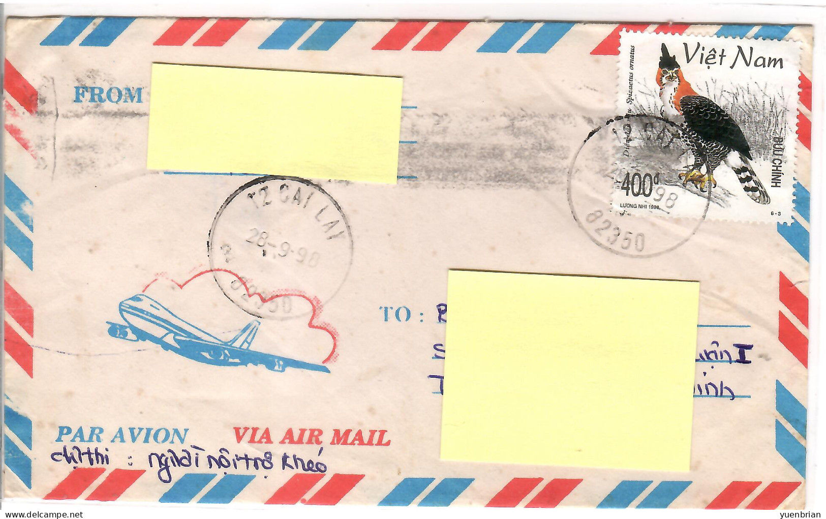 Vietnam 1998, Bird, Birds, Eagle, Circulated Cover - Arends & Roofvogels