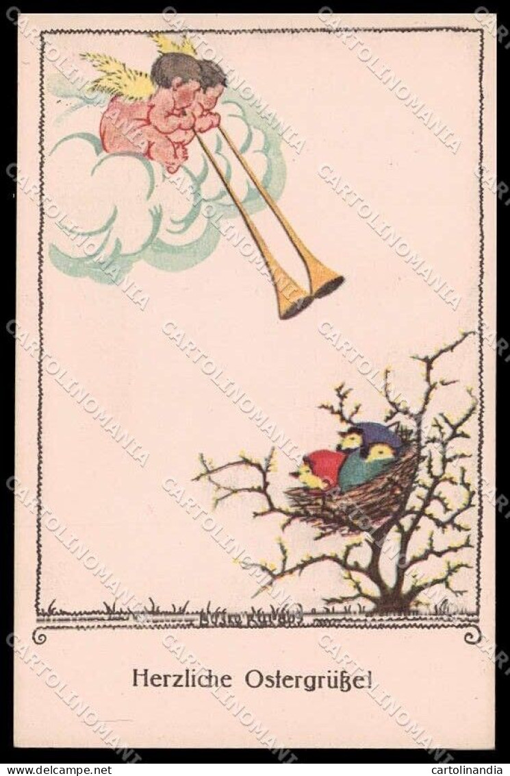 Artist Signed Boske Kardos Angel Easter Bird BKWI Serie 7413-2 Pc ZG6059 - Sonstige & Ohne Zuordnung