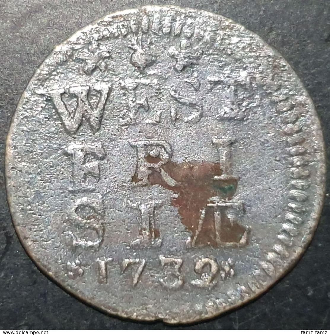 Provincial Dutch Netherlands West Friesland Frisiae 2 Stuiver 1732 Silver - Provincial Coinage