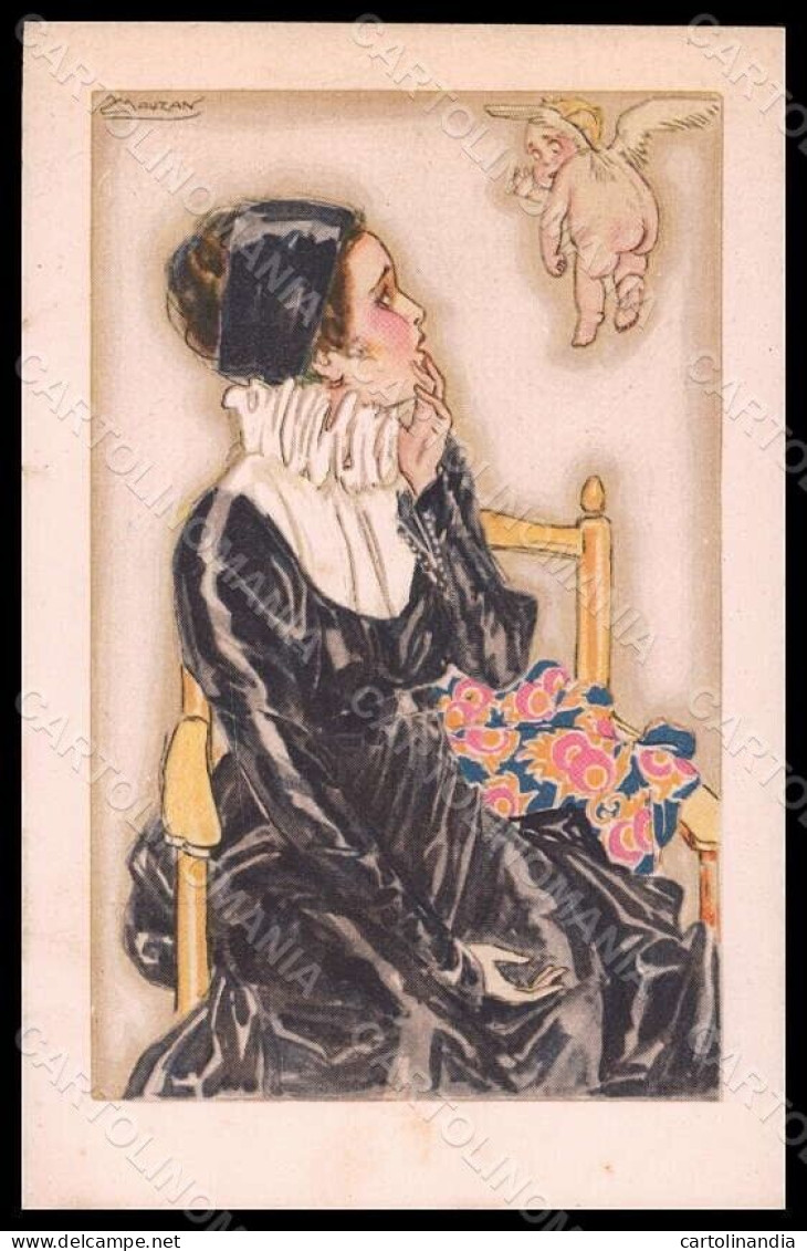 Artist Signed Illustratori L.A. Mauzan Lady Cupid Serie 2-5 Postcard VK7127 - Sonstige & Ohne Zuordnung