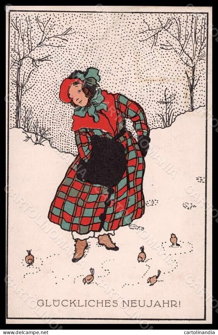 Artist Signed Illustratori Girl Winter Snow New Year Serie 22-93 Postcard VK6790 - Sonstige & Ohne Zuordnung