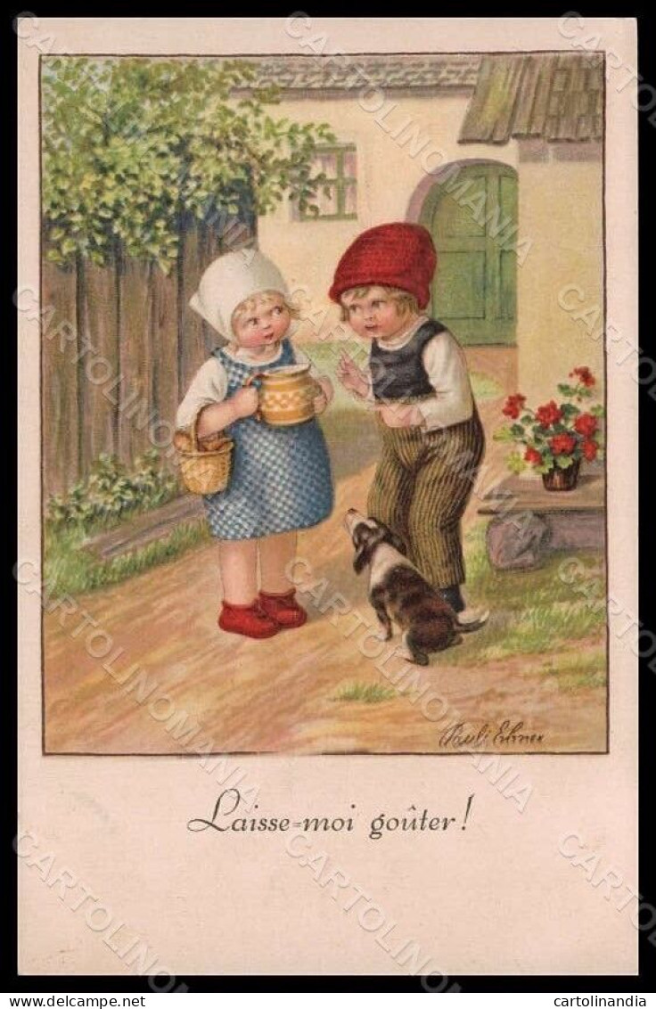 Artist Signed P. Ebner Children Dog Dondorf Serie 1448 Postcard VK7233 - Sonstige & Ohne Zuordnung