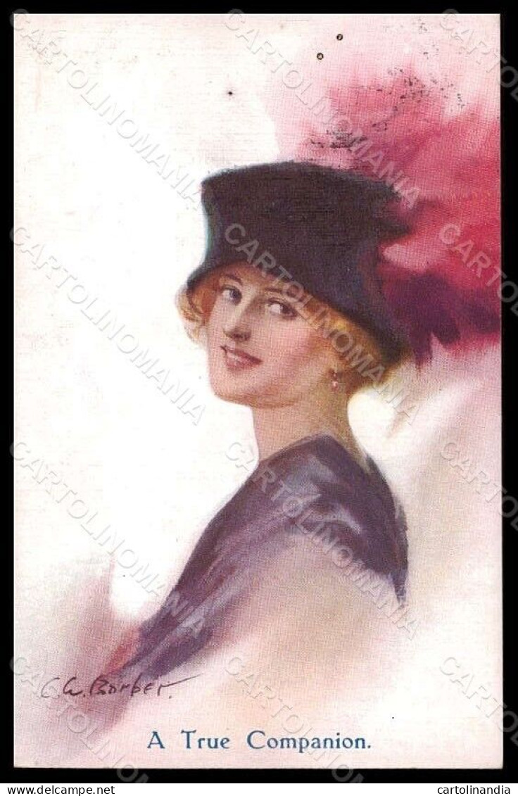 Artist Signed Court Barber Fashion Glamour Lady Mode Hat 655 Postcard VK6810 - Autres & Non Classés