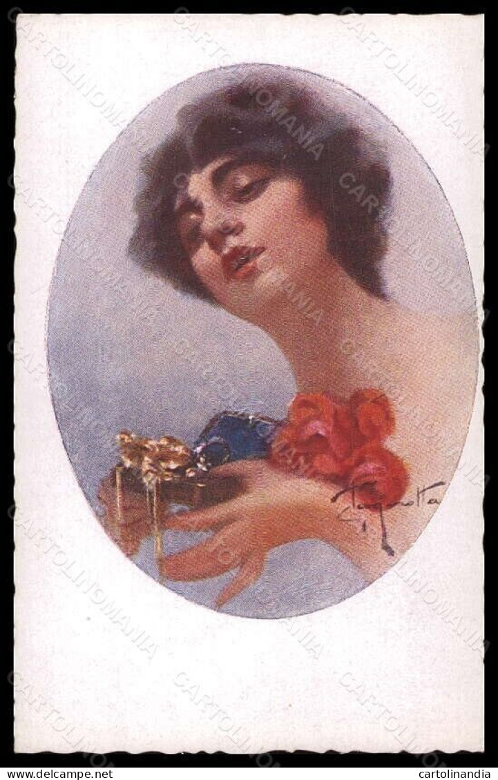 Artist Signed Illustratori Pagnotta Glamour Lady Flowers Serie 1002 Pc VK6098 - Autres & Non Classés