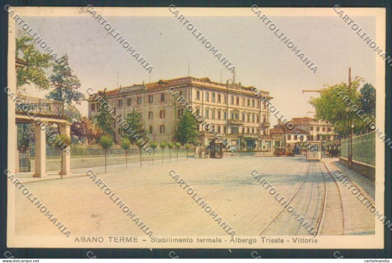 Padova Abano Terme Tram Edicola PIEGATA Cartolina ZQ2536 - Padova (Padua)