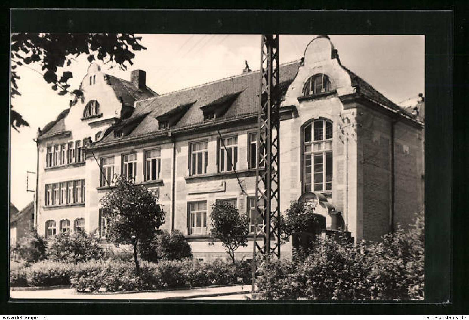 AK Hermsdorf I. Thür., Friedensschule Von Der Strasse Gesehen  - Hermsdorf