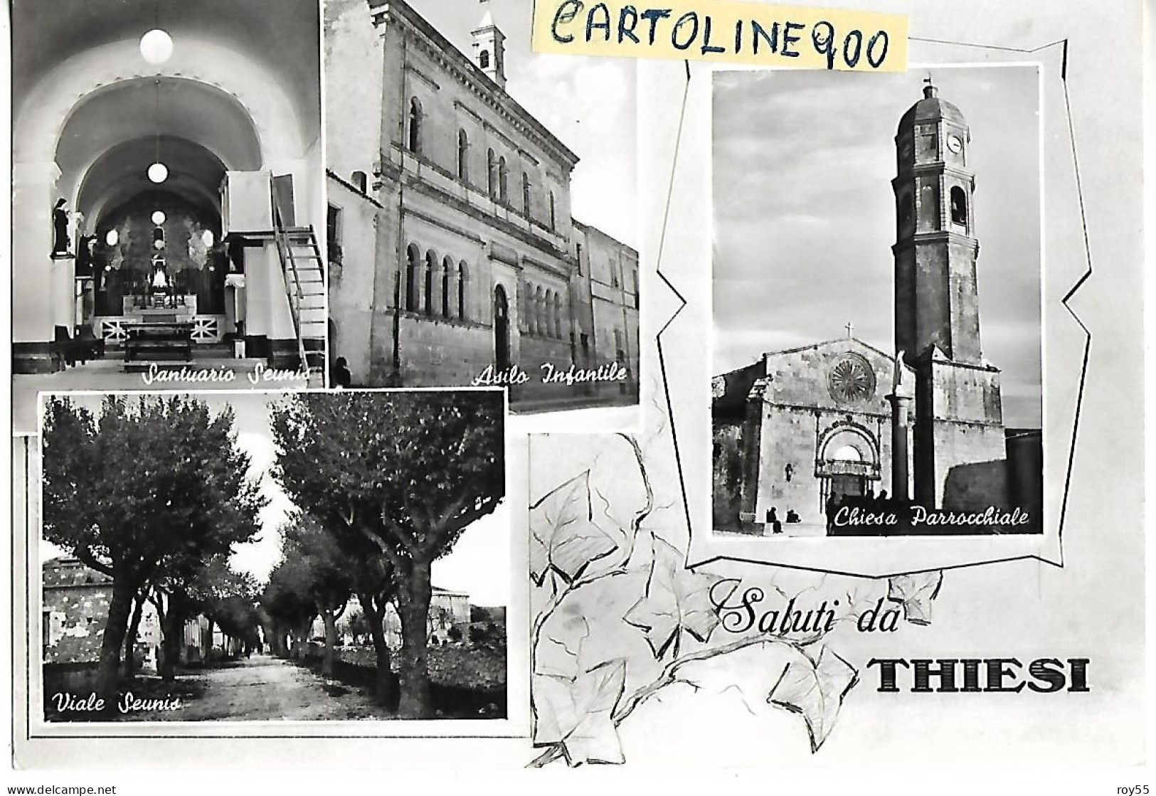 Sardegna-sassari-thiesi Vedute Vedutine Asilo Chiesa Santuario Viale Seunis Saluti Da Thiesi Anni 60 - Other & Unclassified