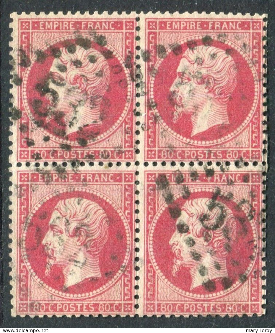 Rare Bloc De Quatre N° 24 - 1862 Napoléon III