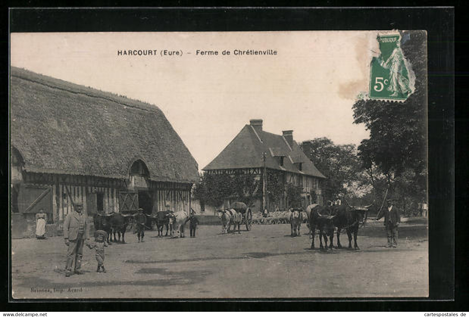 CPA Harcourt, Ferme De Chrétienville  - Harcourt