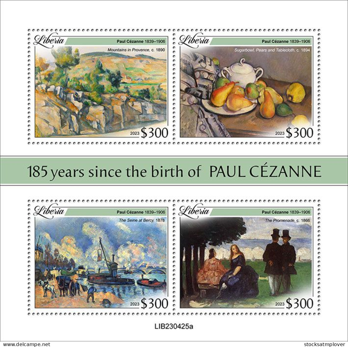 Liberia 2023 Art Painting 185 Years Since The Birth Of Paul Cézanne S202403 - Liberia