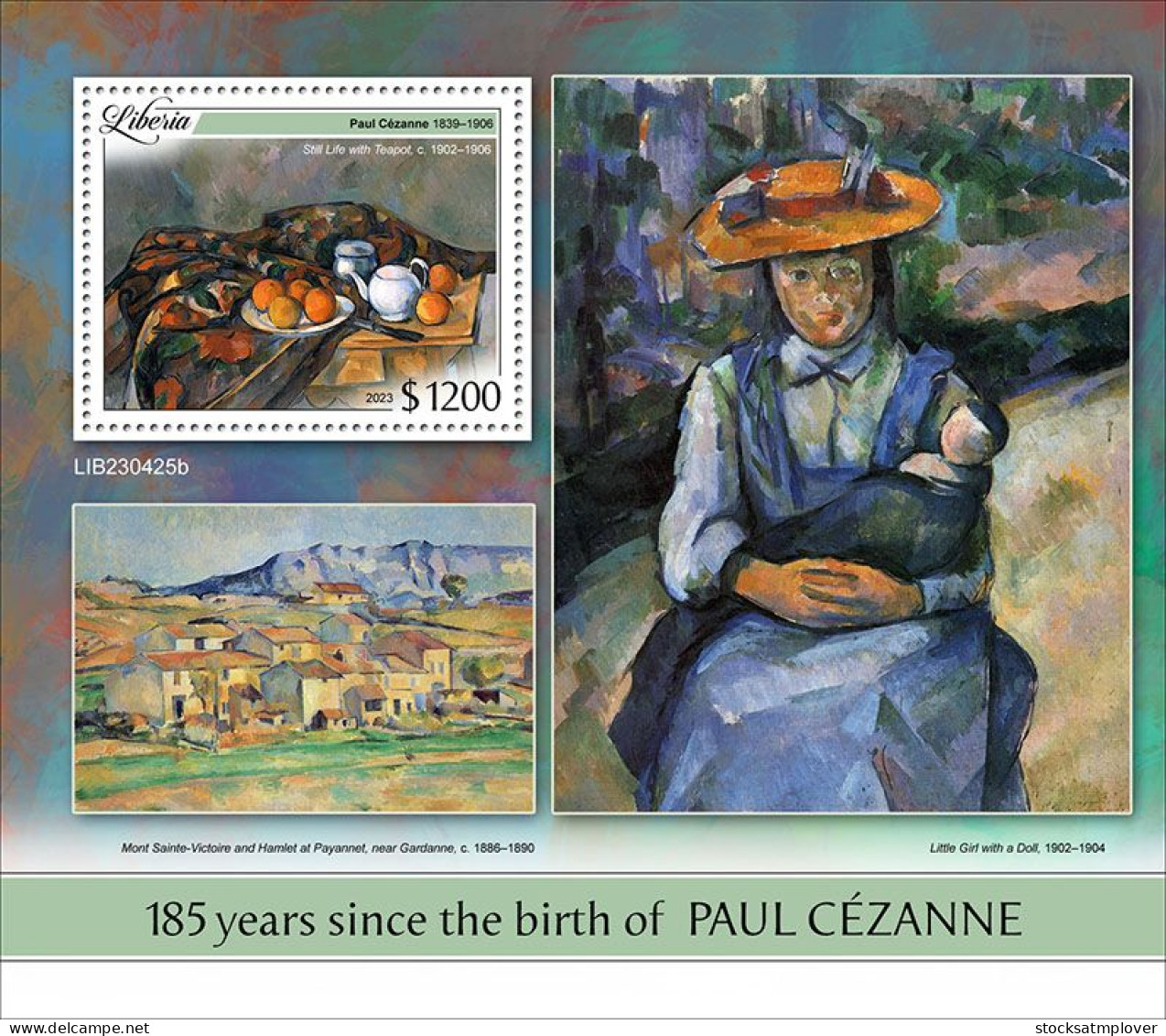 Liberia 2023 Art Painting 185 Years Since The Birth Of Paul Cézanne S202403 - Liberia