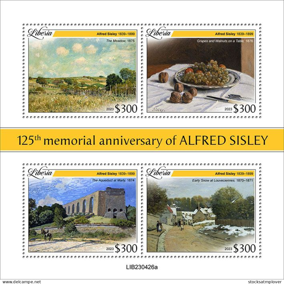 Liberia 2023 Art Painting 125th Memorial Anniversary Of Alfred Sisley S202403 - Liberia