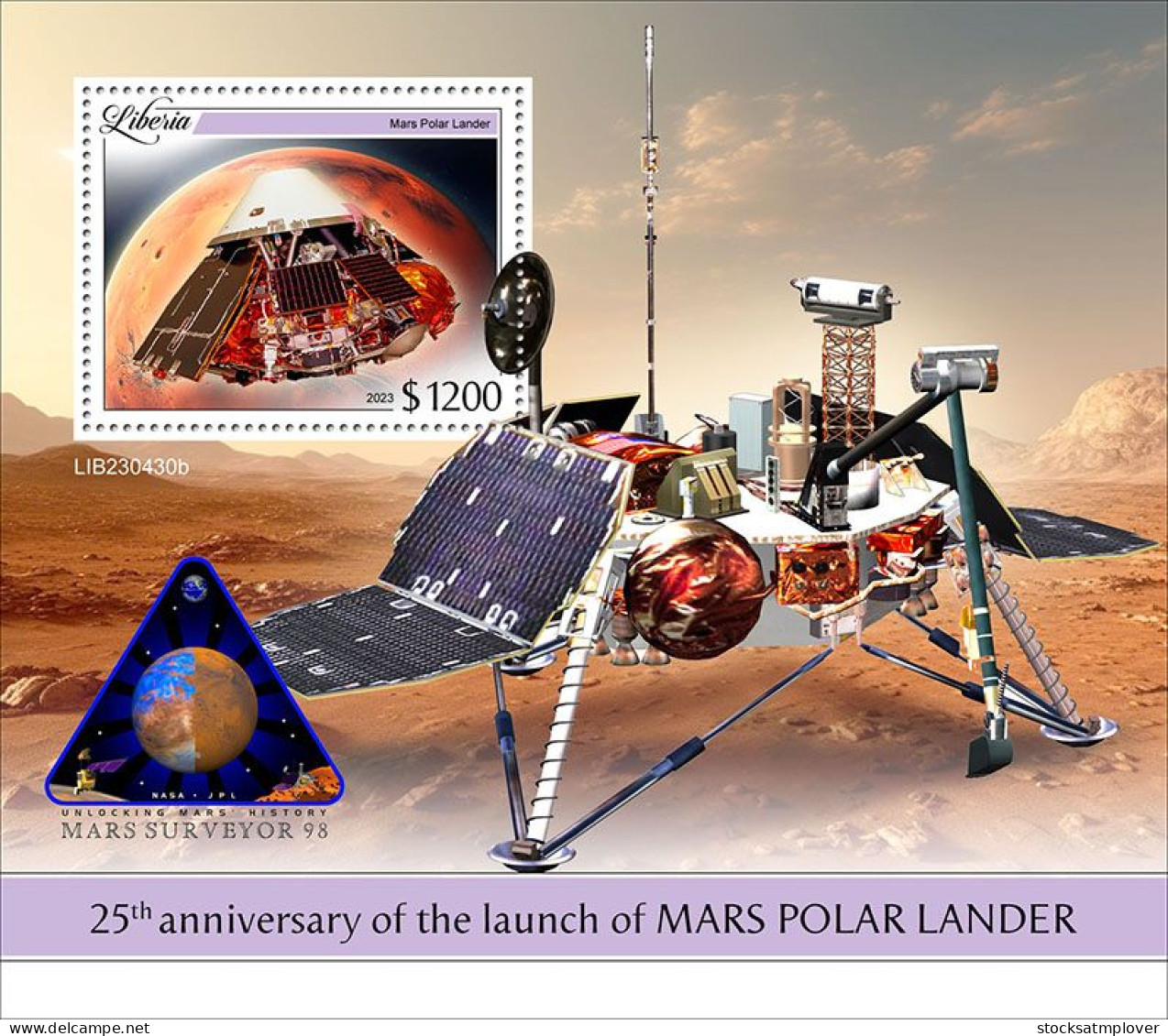 Liberia 2023 Space 25th Anniversary Of The Launch Of Mars Polar Lander. S202403 - Liberia