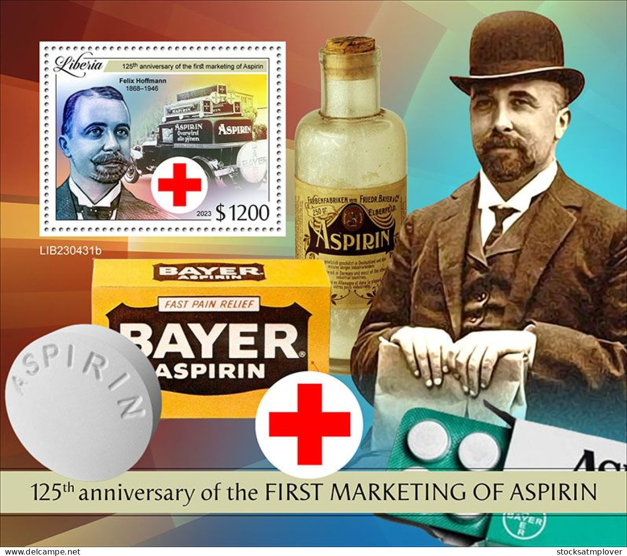 Liberia 2023 125th Anniversary Of The First Marketing Of Aspirin S202403 - Liberia