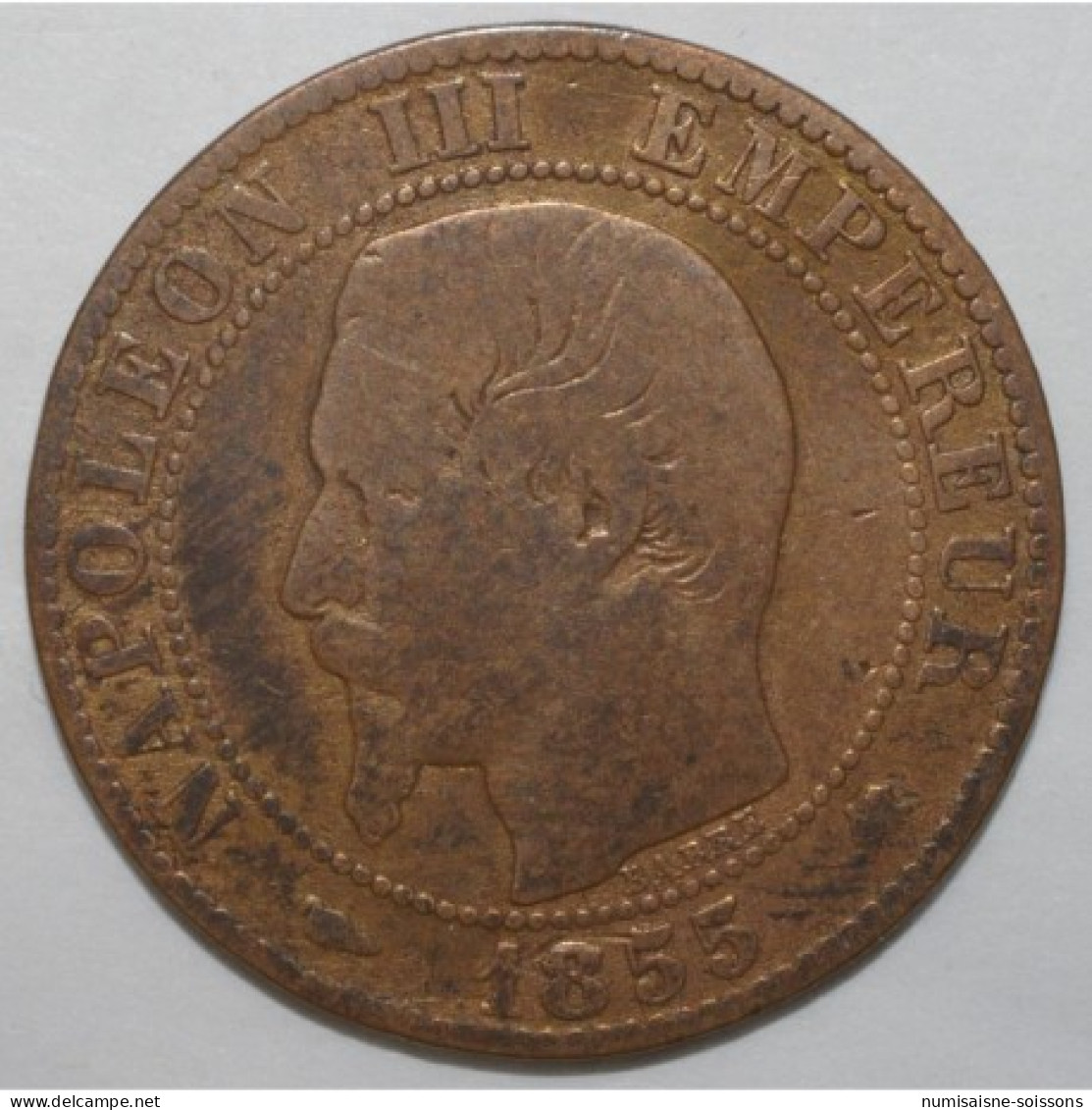 GADOURY 152 - CINQ CENTIMES 1855 K Bordeaux TYPE NAPOLEON III Chien - B - KM 777 - B+ - 5 Centimes