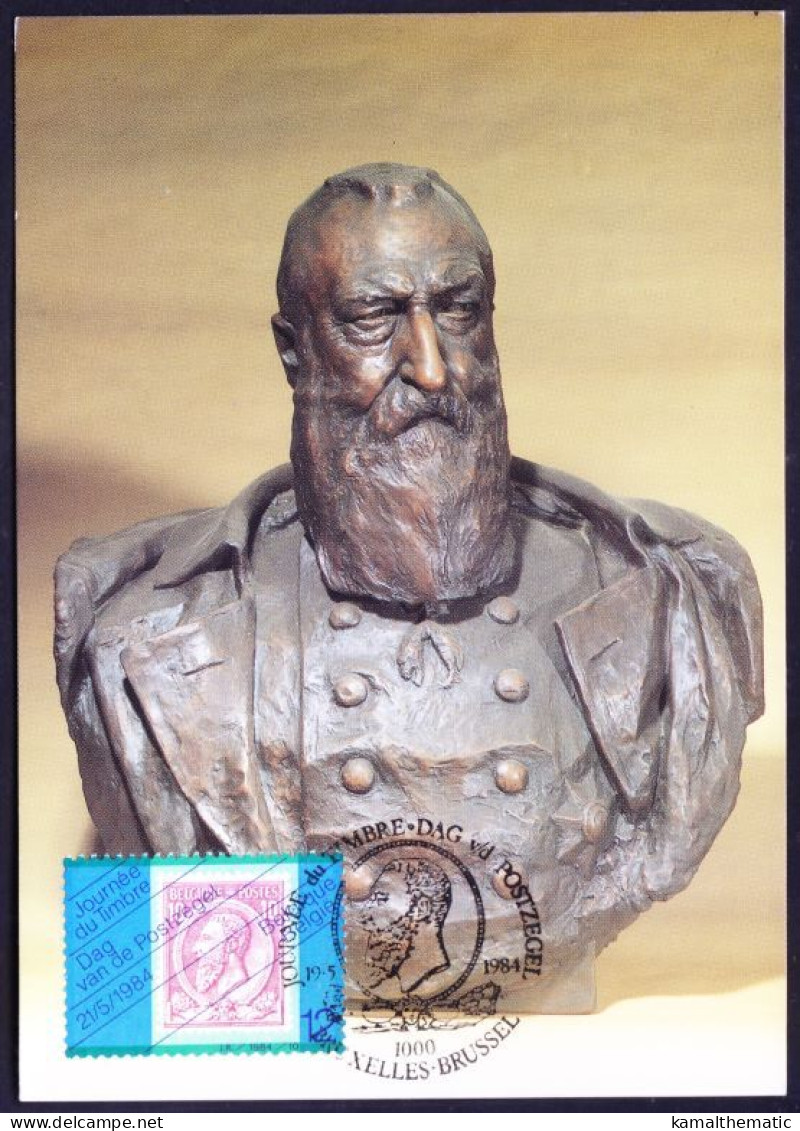 Belgium 1984 Maxi Card, Stamp On Stamp, 1984 Issued King Leopold II Stamp - 1981-1990