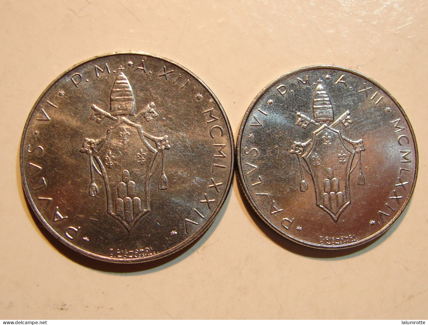 Monnaie. 1. Vatican. Paulus VI. 100 Et 50 Lires 1974 - Vaticano (Ciudad Del)
