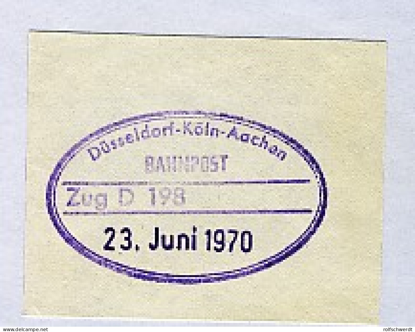 Düsseldorf-Köln-Aachen Zug D 198 23.Juni 1970 Auf Bf.-Stück - Sonstige & Ohne Zuordnung