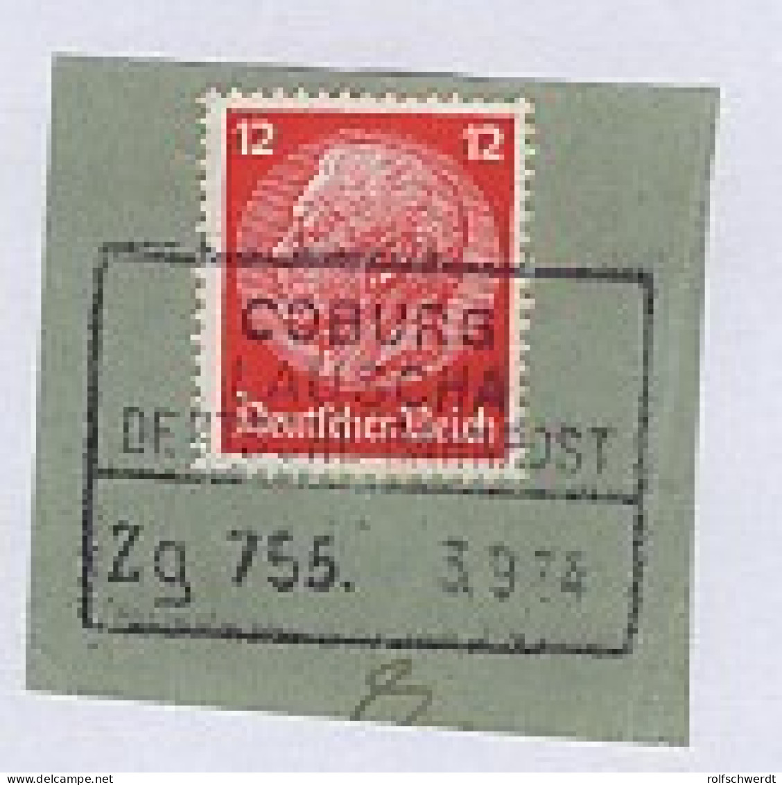 COBURG LAUSCHA DEUTSCHE BAHNPOST Zg 755 3.9.34 Auf Bf.-Stück - Andere & Zonder Classificatie
