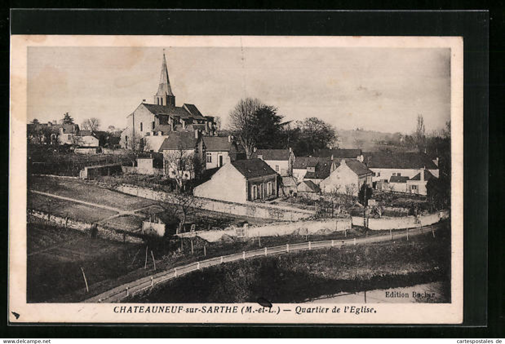 CPA Chateauneuf-sur-Sarthe, Quartier De L`Eglise  - Chateauneuf Sur Sarthe