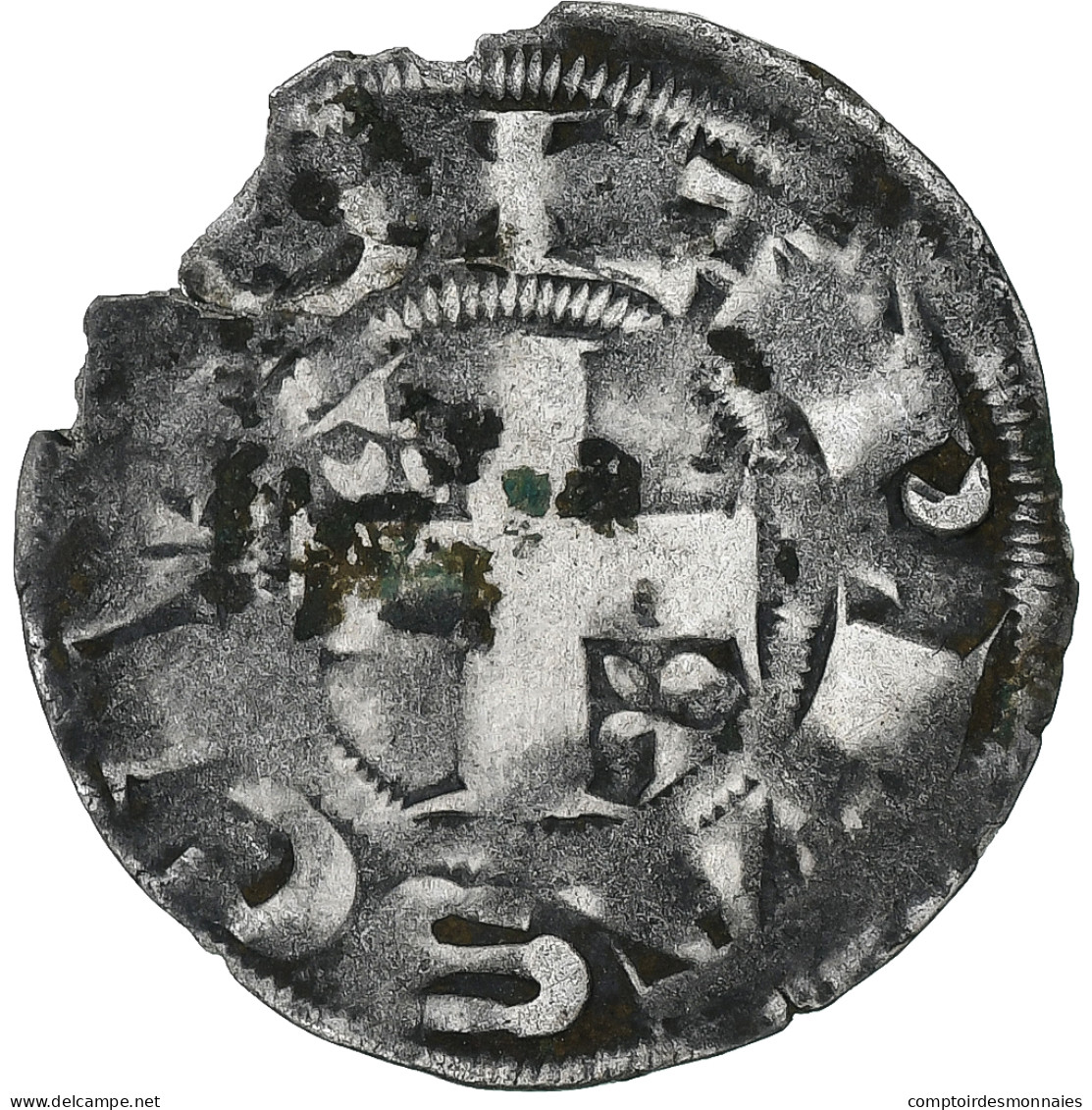 France, Philippe II Auguste, Denier Parisis, 1180-1223, Arras, Billon, TB - 1180-1223 Felipe II El Augusto