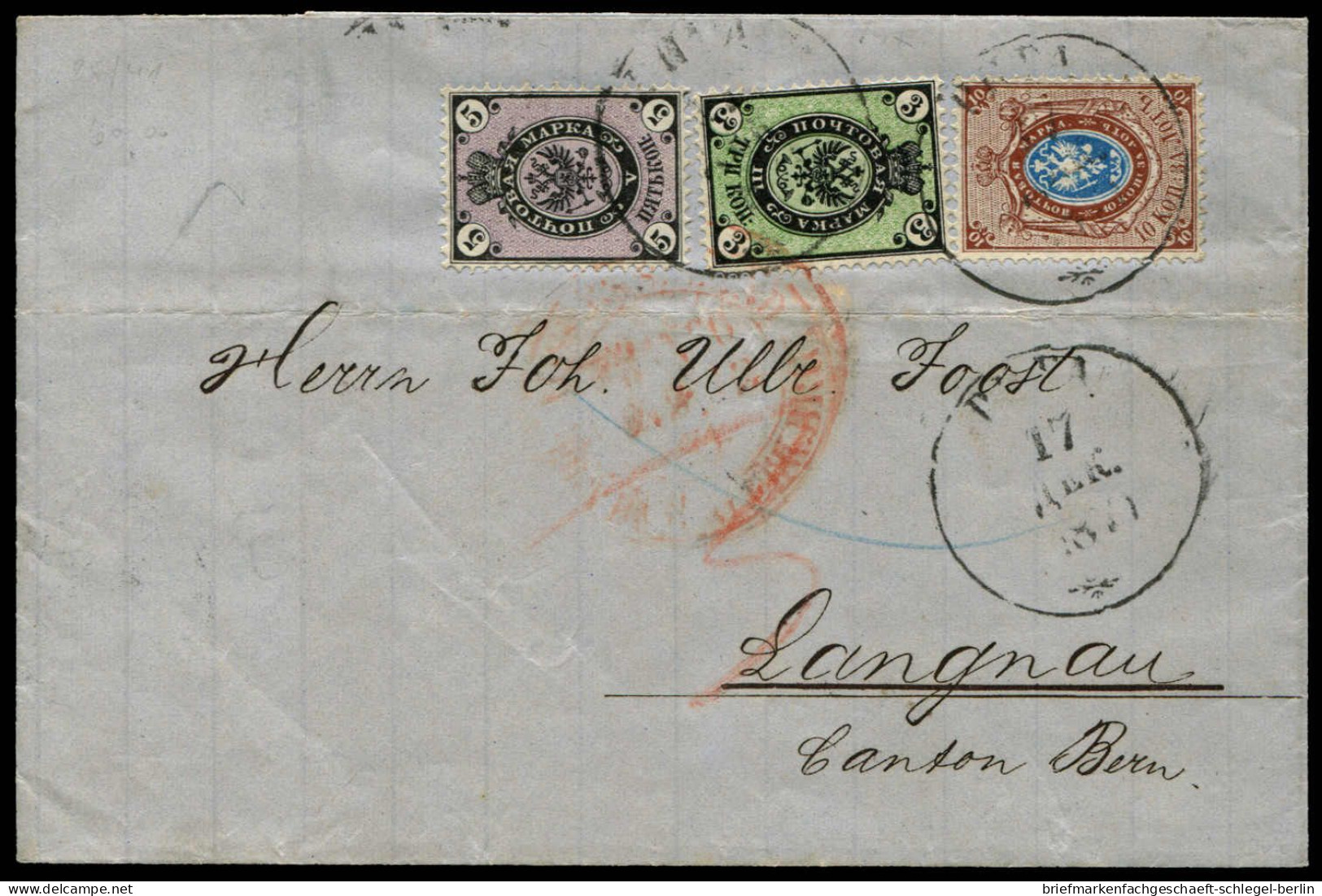 Lettland, 1872, 19-21x, Brief - Letland