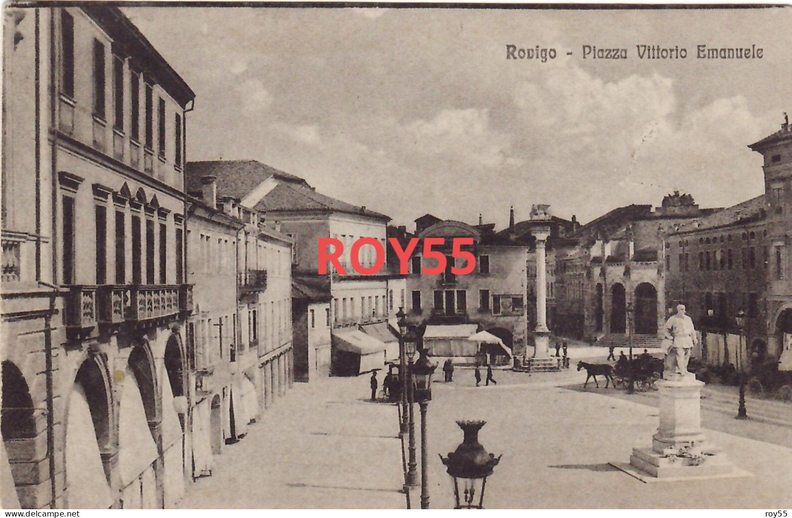 Veneto-rovigo Piazza Vittorio Emanuele Differente Veduta Piazza Anni 20 30 (f.piccolo) - Rovigo