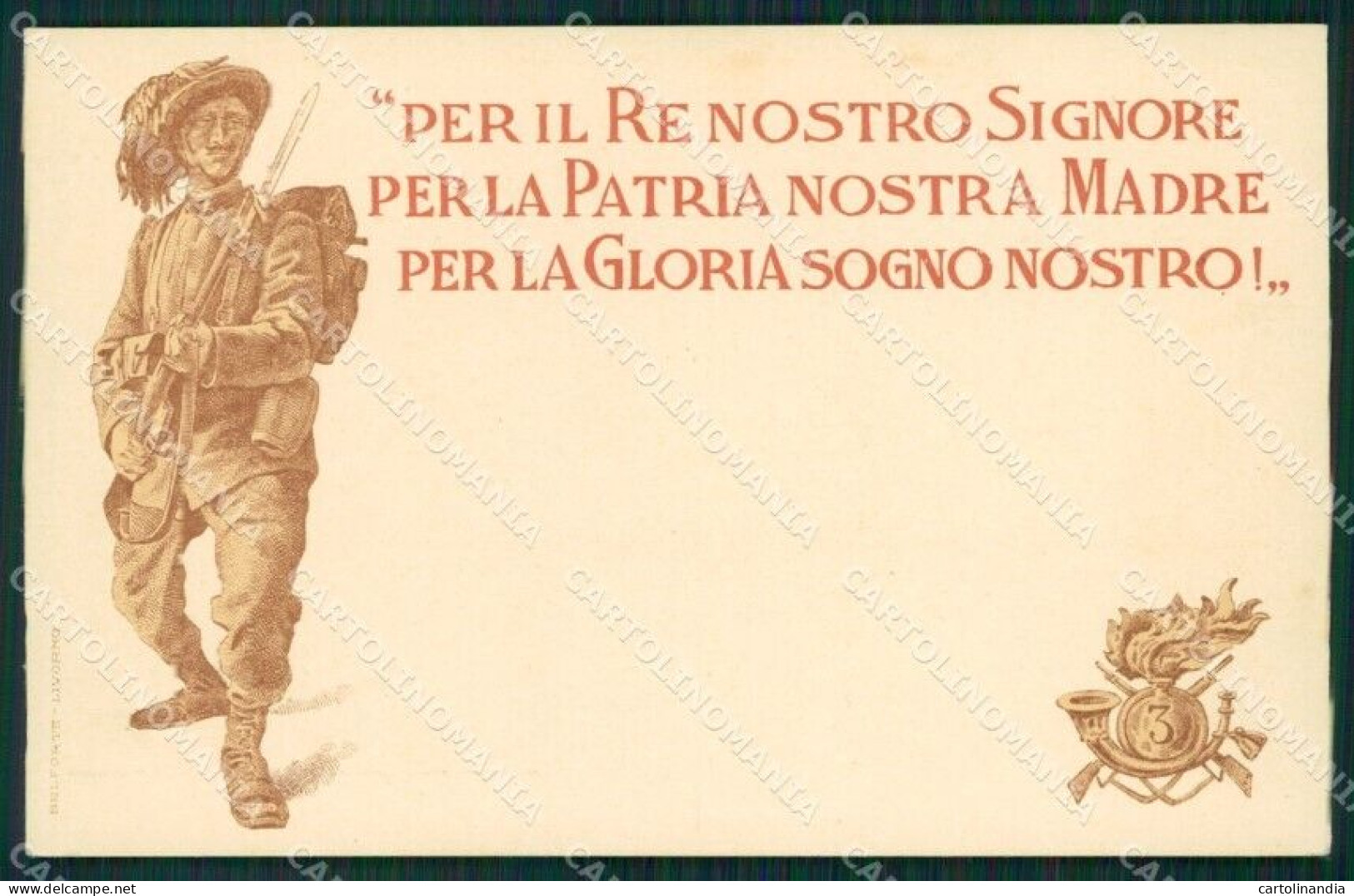 Militari Bersaglieri III Reggimento Cartolina QT5636 - Other & Unclassified