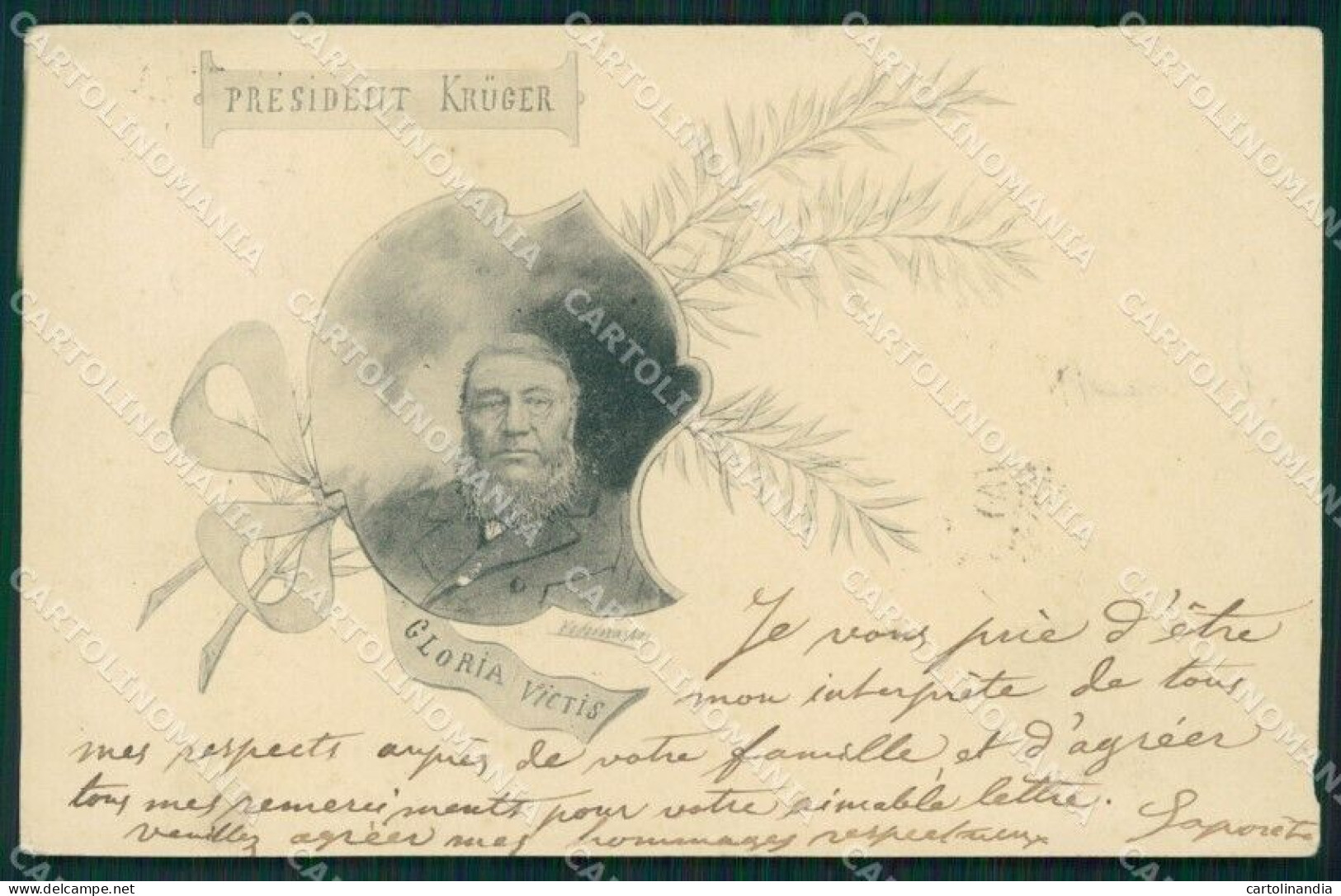 Anglo Boer War South Africa Paul Kruger Espinasse ABRASA ABRADED Postcard QT5272 - Autres & Non Classés