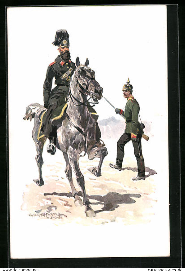 Künstler-AK Anton Hoffmann - München: Soldaten Der K. B. Gendarmerie In Der Reitschule, 1873  - Hoffmann, Anton - Munich