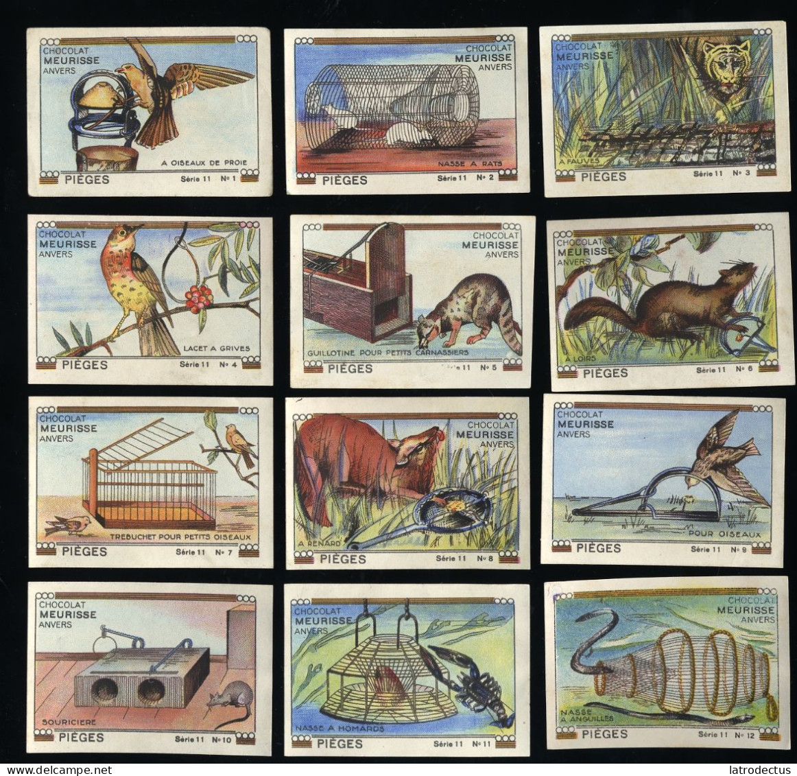 Meurisse - Ca 1930 - 11 - Pièges, Animal Traps - Full Serie - Otros & Sin Clasificación