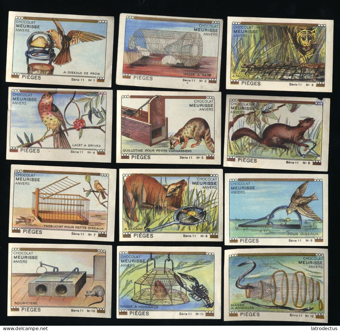 Meurisse - Ca 1930 - 11 - Pièges, Animal Traps - Full Serie (no 4 And 6 Damaged) - Otros & Sin Clasificación