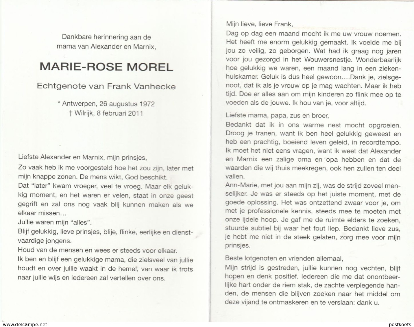 Marie-Roose Morel, Frank Van Hecke, Antwerpen-Wilrijk : 2011 - Andachtsbilder